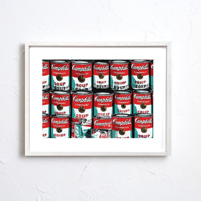 SOUP｜ポップアート風スープ缶デザインのアートポスター｜カフェ風