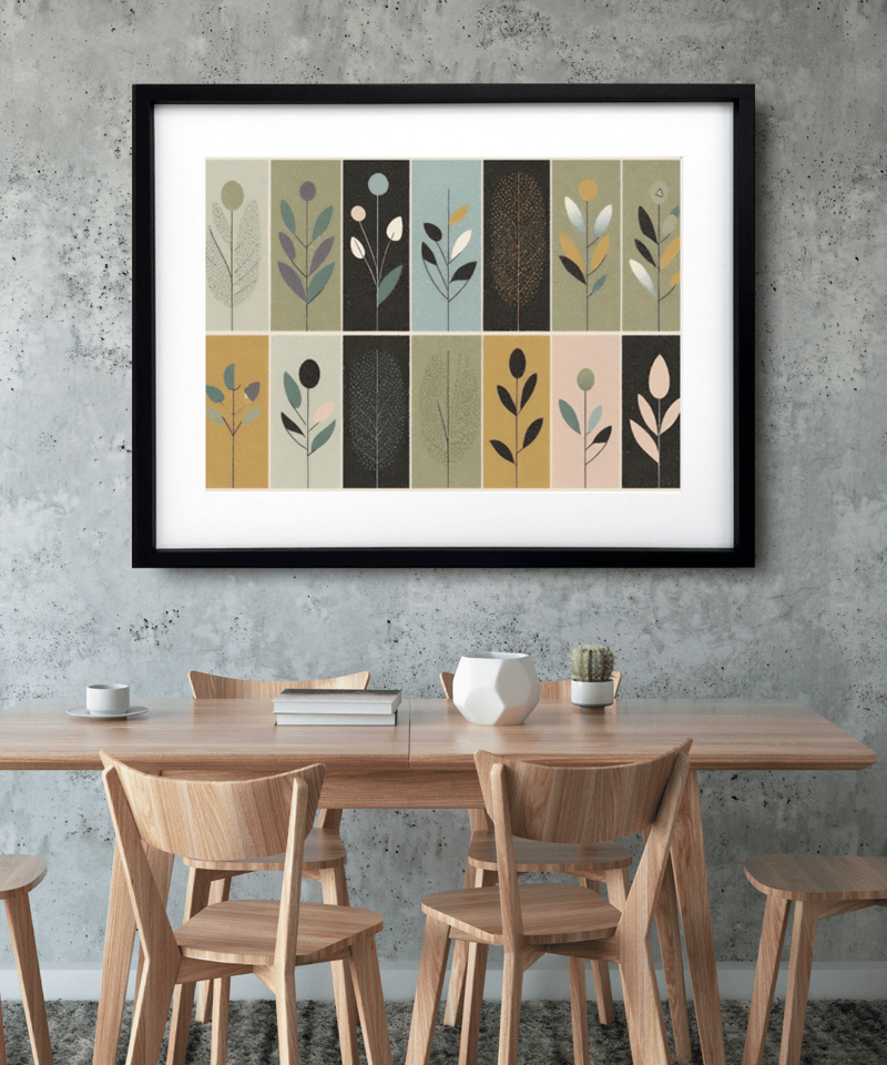 Unison｜異なる色と形が調和するミニマルアートポスター｜モダン空間に