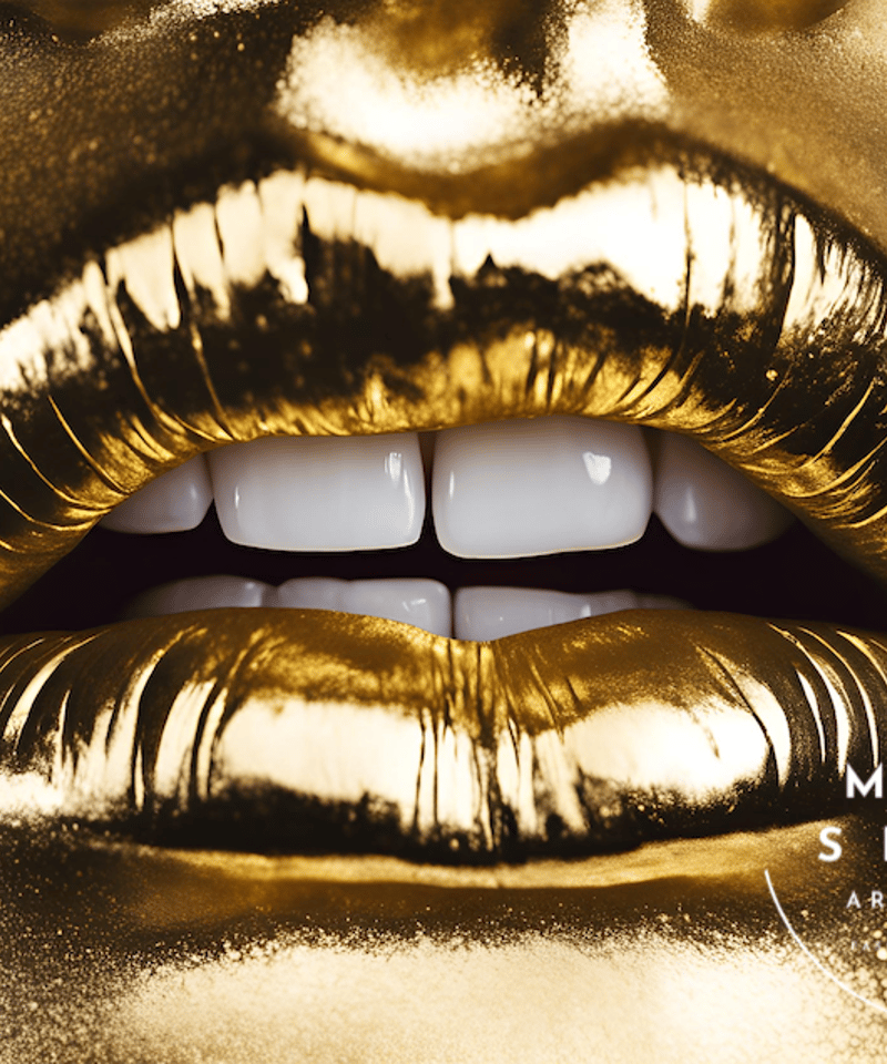 ゴールドの唇が印象的な『GOLD KISS』。額縁・マット付きで高級