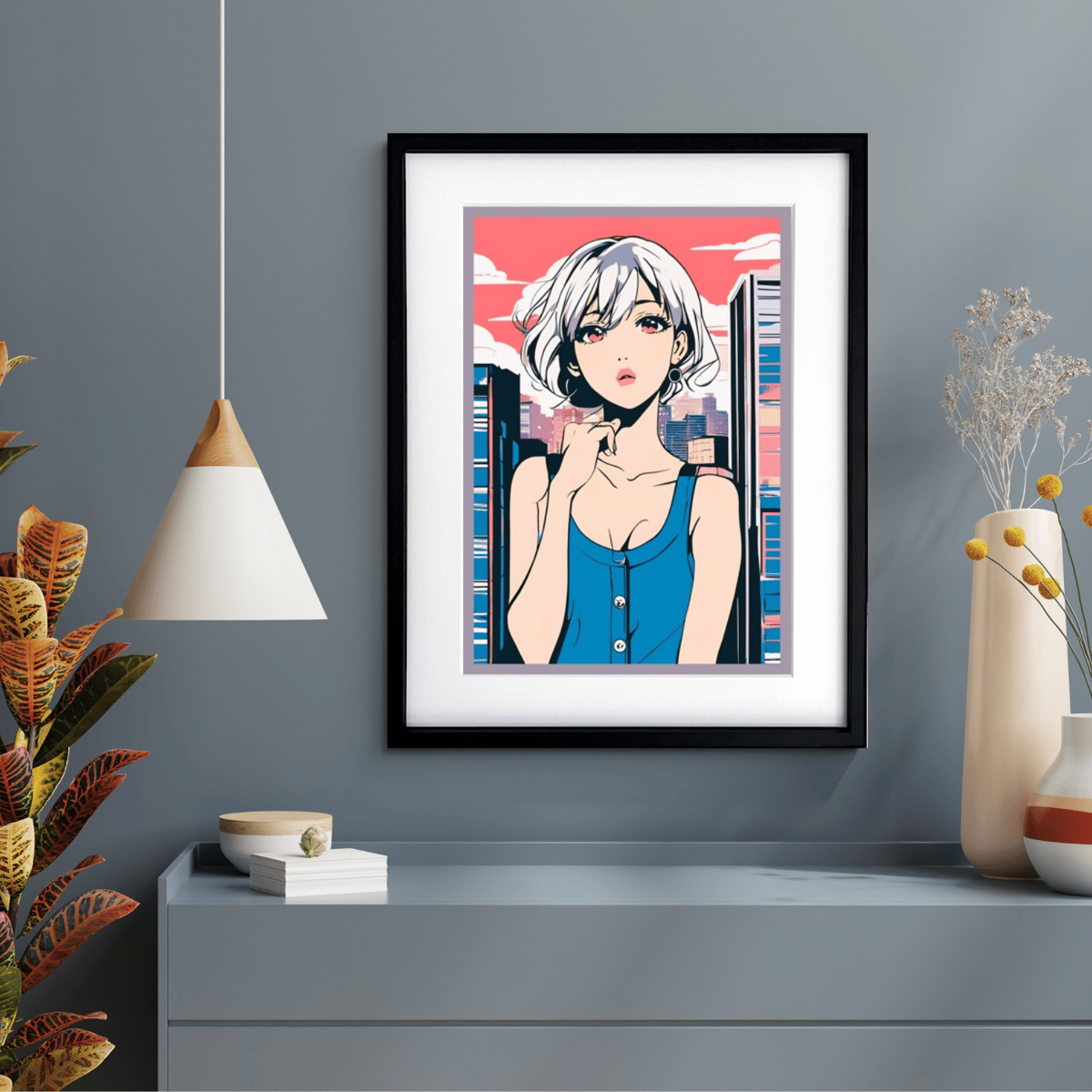 Bob Girl ⅳ｜レトロで可愛い女の子を描いたファンシーアートポスター