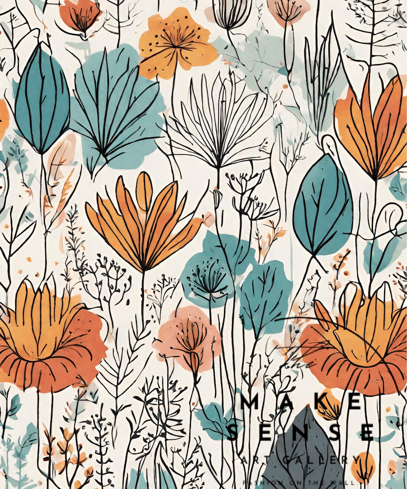 抽象画 アートパネル 花 草 インテリア 絵画 原画 北欧 ナチュラル アート ボタニカル ミニマル 抽象画 共存 スカンジナビアン 北欧 植物 花