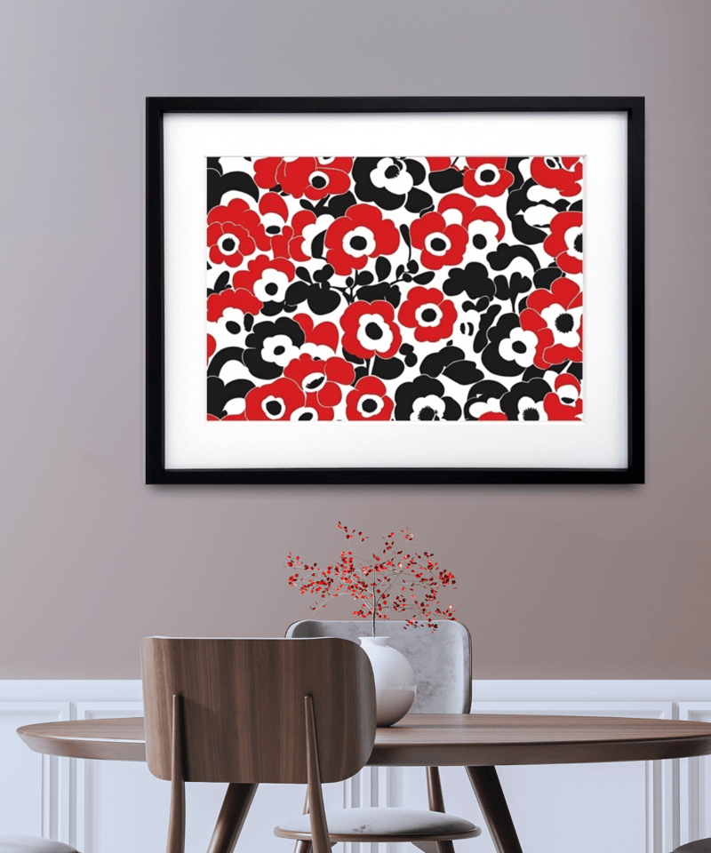 バートン マリメッコ風の柄が素敵です。 ポピー ウニッコ マリメッコ 北欧 花畑 ボタニカル スカンジナビアン