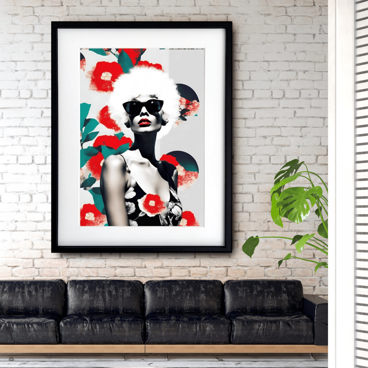 Ms.Tsubaki ｜和と洋が交差する椿コラージュアートポスター