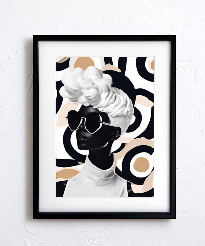 生クリームを纏う黒人女性のスタイリッシュなポップアート『Fresh