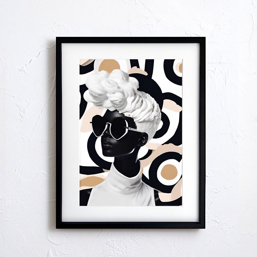Fresh Cream Woman Ⅱ｜モノクロ×女性のモードアートポスター｜A4〜A2