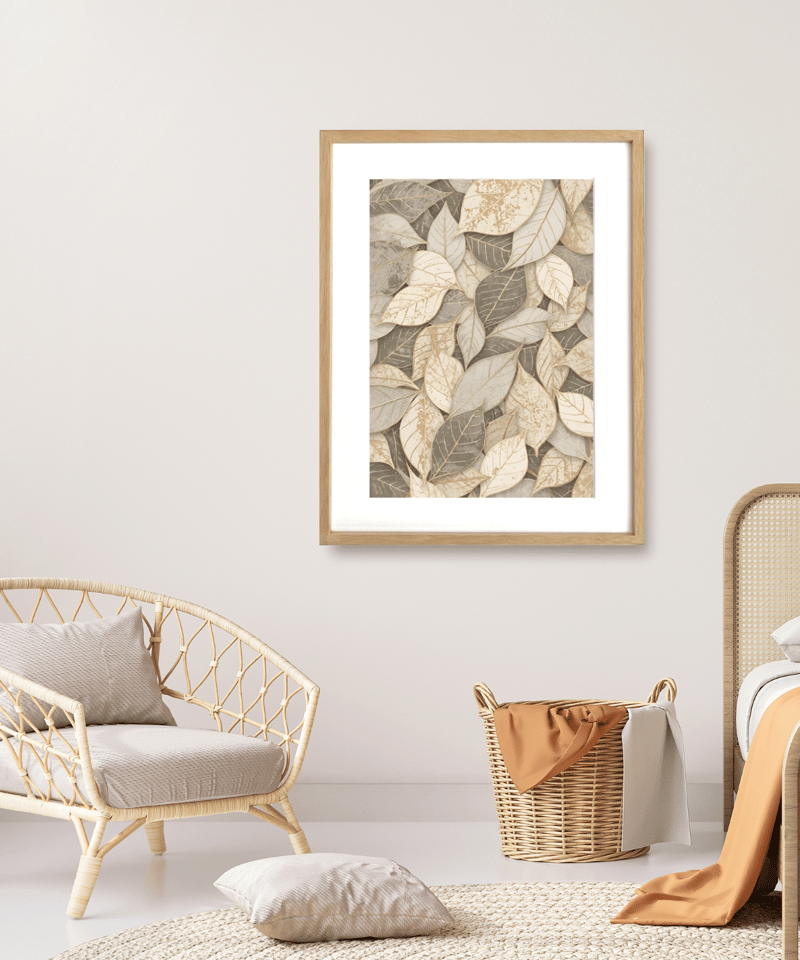 Leaf Harmony｜ナチュラルモダンなリーフアートポスター｜穏やかな