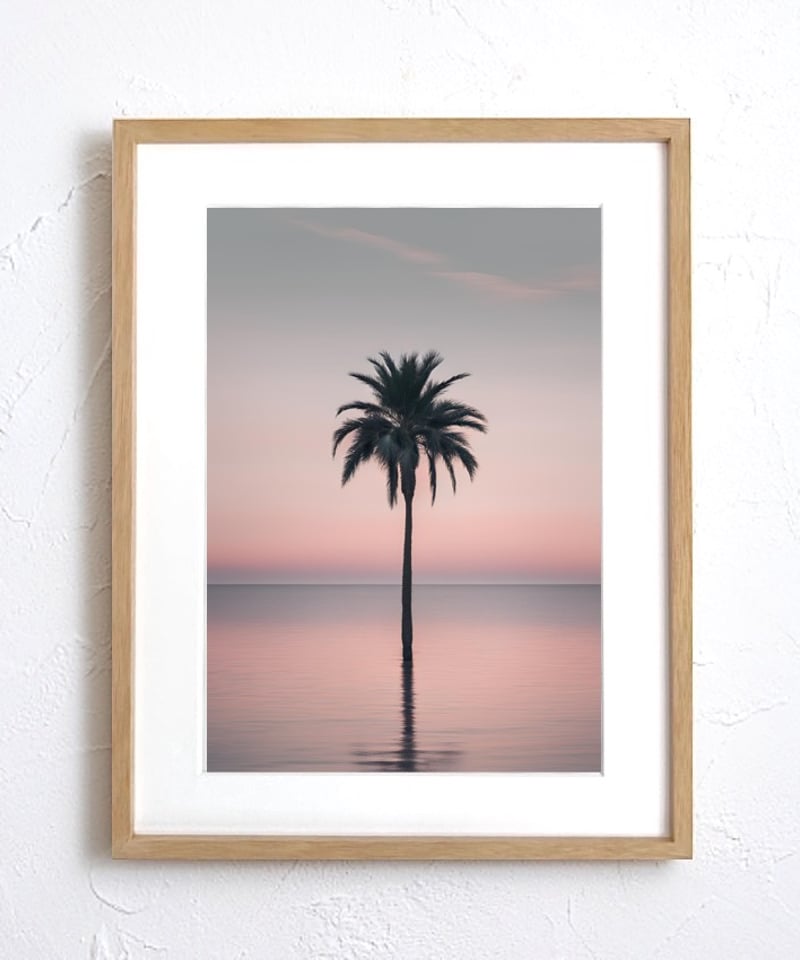 palm tree in the sea｜ヤシの木×海のコラージュアートポスター｜静寂