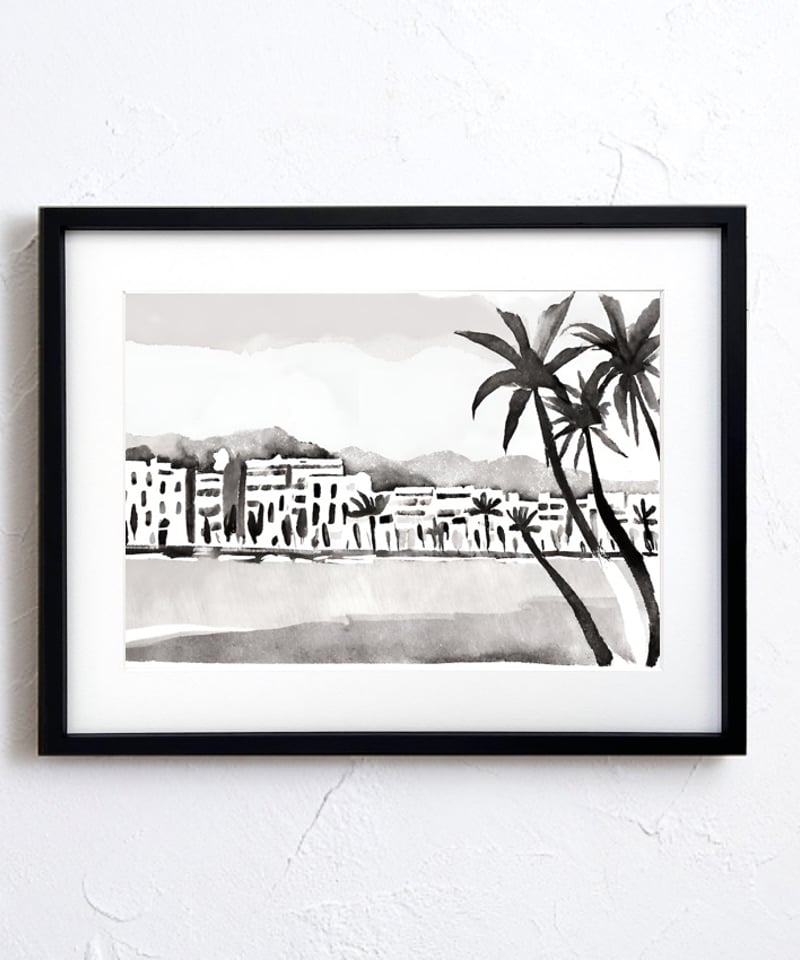 fleeting holiday ⅱ｜海へ続く道をモノクロで描いた大人の