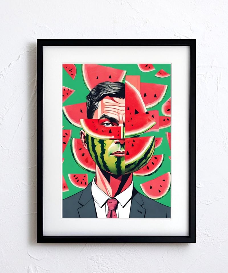 Watermelon Man』はユーモラスなスイカモチーフのアートポスター