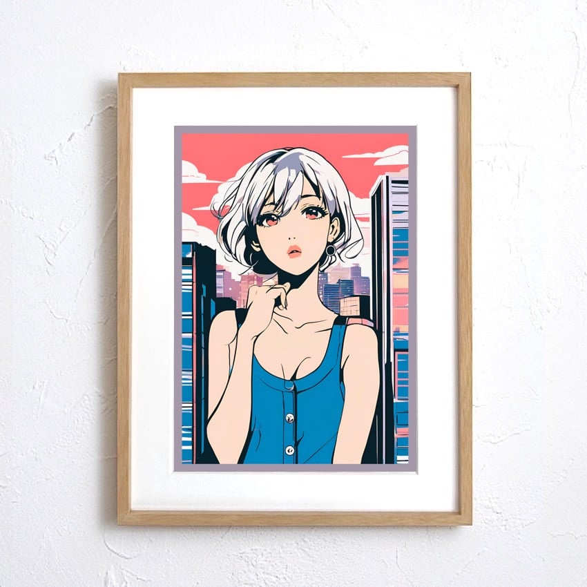 Bob Girl ⅳ｜レトロで可愛い女の子を描いたファンシーアートポスター