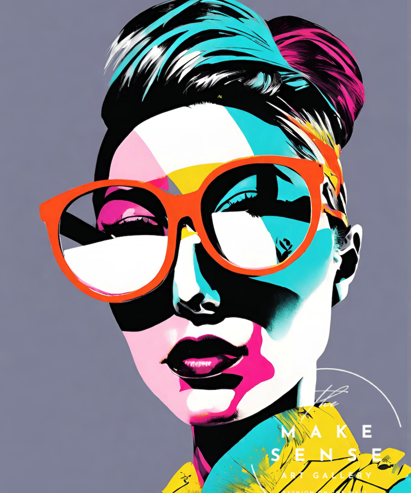 女性の肖像 日本画 カラフル カラフルでスタイリッシュな女性像『Dope』。A4〜A2額縁付き