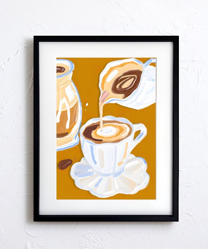 【ウェルカムボード】絵画 原画 抽象画 看板 ロゴ入れ もみじ ドローイング Yuko Kurihara 「popcorn」 アートポスター CWプリント 〔アート