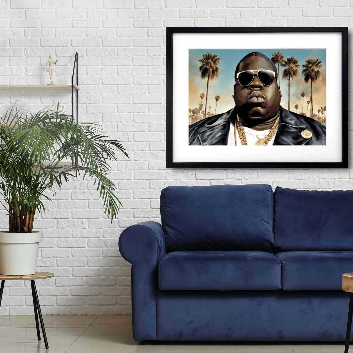 RAP MADE ヒップホップポスター ビギー 浮世絵風 額縁付き RAP MADE ヒップホップポスター ビギー 浮世絵風 額縁付き