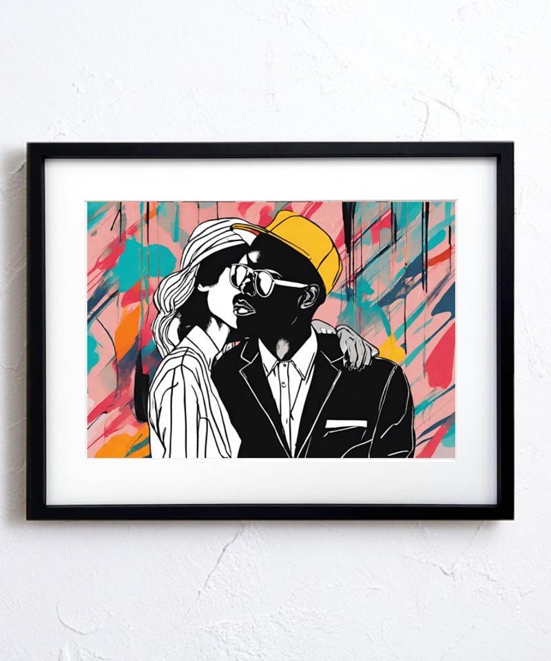 Boy Friend ｜抽象アートポスター ファッショナブルなカップルを描いた