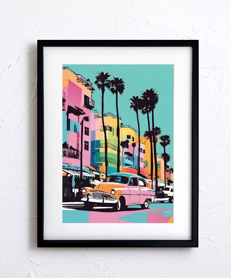 K.R. 風景画 抽象画 版画 直筆サイン入り アメリカの作家？ インテリア K.R. 風景画 抽象画 版画 直筆サイン入り アメリカの作家