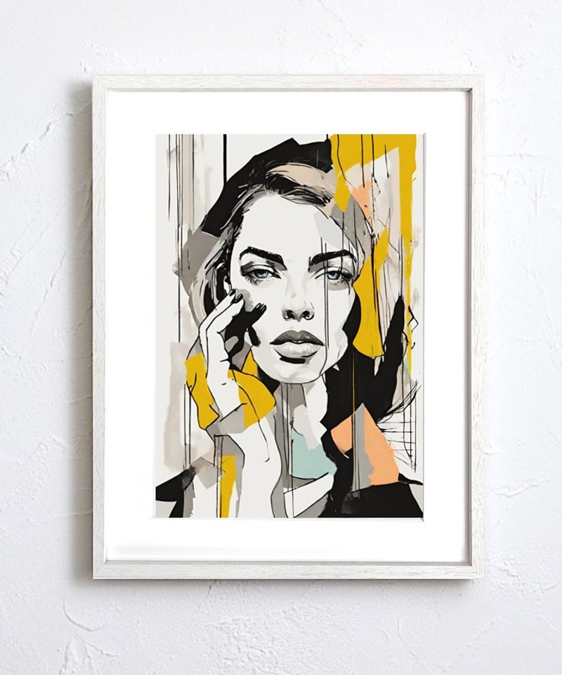 抽象と女性像が融合したアートポスター『Ture』。A4〜A2額縁・マット