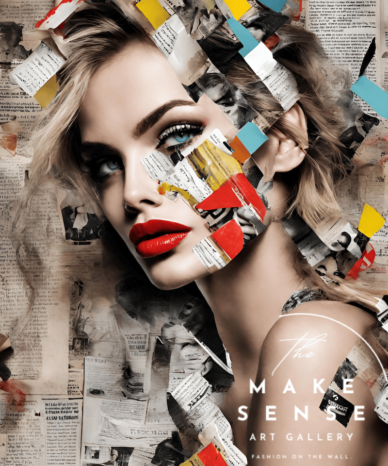 ニュースペーパーを抽象的にコラージュした『Creativity』。A4