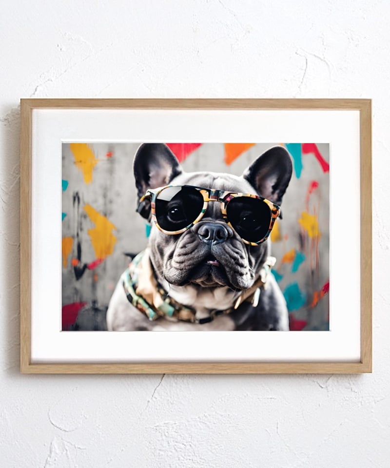 【LOVE】フレンチブルドッグ　犬　ポップアート　キャンバスF6号　アクリル画 LOVE】フレンチブルドッグ 犬 ポップアート キャンバスF6号