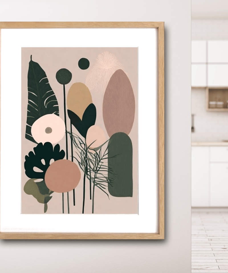 なかさま専用　花のモチーフの抽象画 ボタニカル ミニマル 抽象画 共存 スカンジナビアン 北欧 植物 花