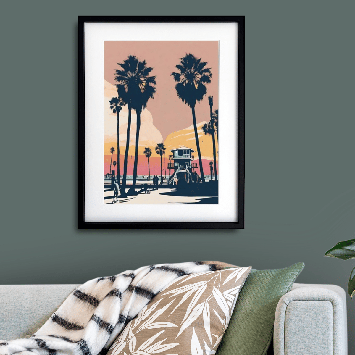 Santa Monica Beach｜西海岸の夕景が彩るビンテージアートポスター