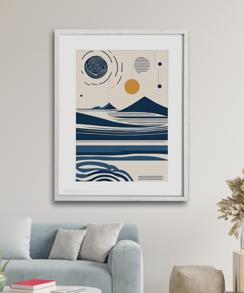 ボーホー バウハウス 海 太陽 BAUHAUS BOHO デザイン 抽象画 ボーホー バウハウス 海 太陽 BAUHAUS BOHO デザイン 抽象画