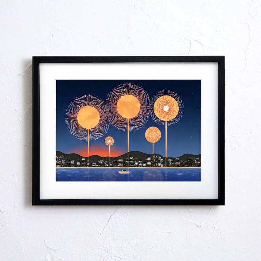 花火 夏の思い出 夜空 都会 夜景 夏 情景 幻想的 幻想的 夜景