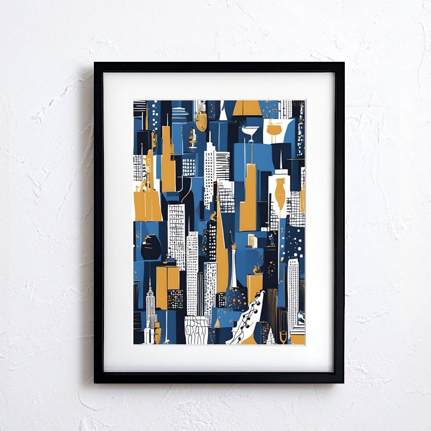 アクリル画 アブストラクトスタイル ニューヨーク New York 風景 アブストラクト 抽象画 おしゃれ NY