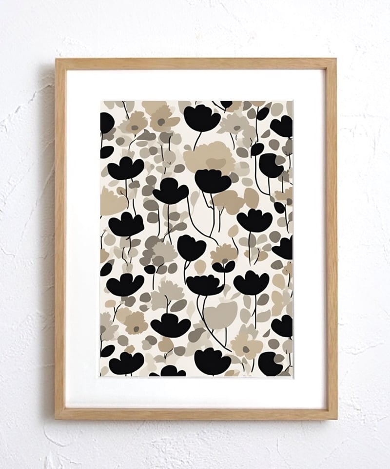 Quietude｜上品でシックなポピーの北欧ボタニカルアートポスター