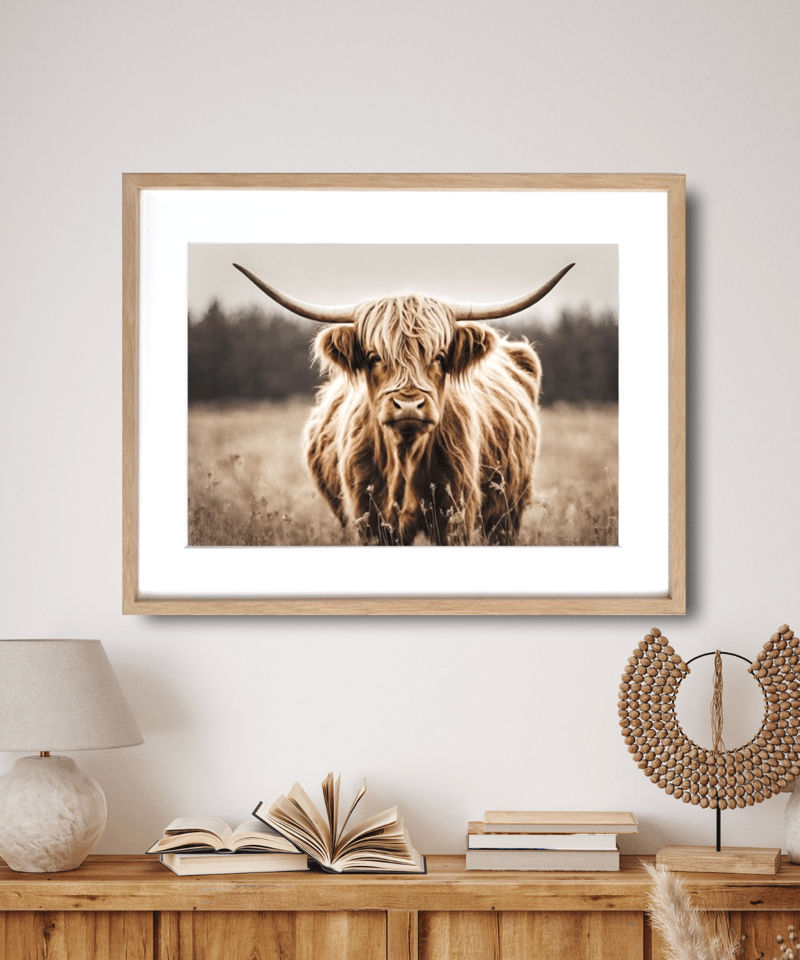 中国 インテリア牛舎 アート Highland cow｜北欧ナチュラルに合うハイランドカウのアニマルアート