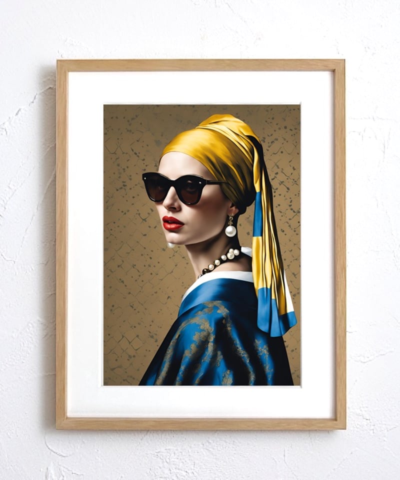 真珠の耳飾りの女性｜クラシックを現代アートで再解釈した洗練ポスター