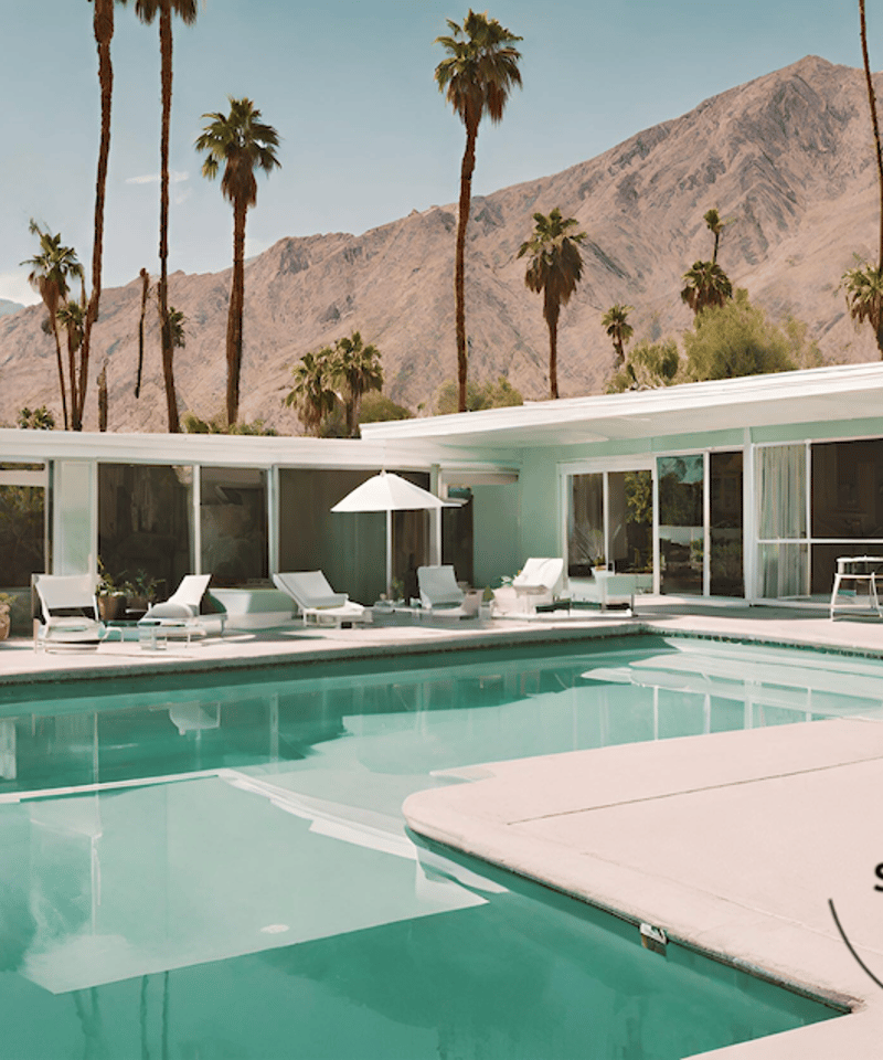 Poolside｜西海岸プールサイドのレトロモダンアートポスター｜A4〜A2