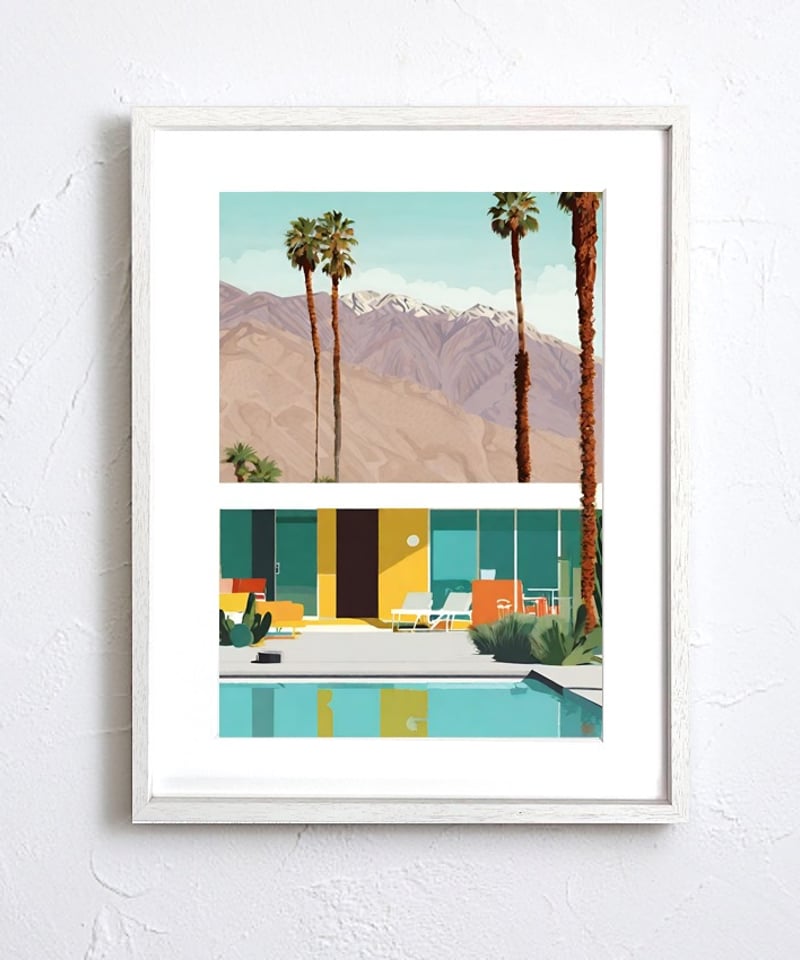 Hollywood ⅲ｜西海岸とレトロ感がおしゃれなアートポスター｜夏