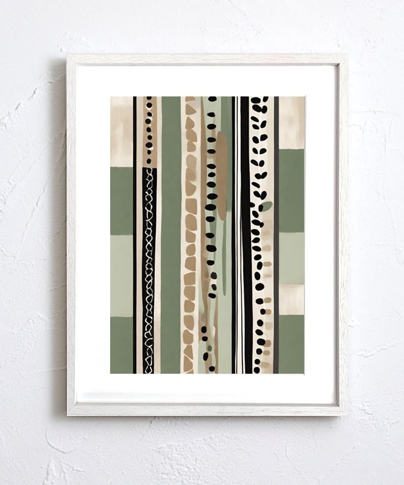 Live｜植物の種を描いた北欧ボタニカルアートポスター｜ミニマル空間に