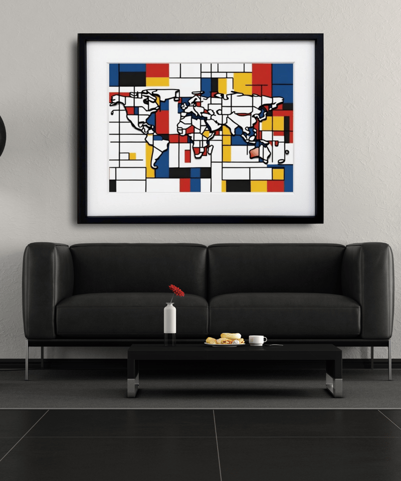 現代アート 世界地図 カラフル 抽象画 旅 モダン poster design 現代アート 世界地図 カラフル 抽象画 旅 モダン poster design