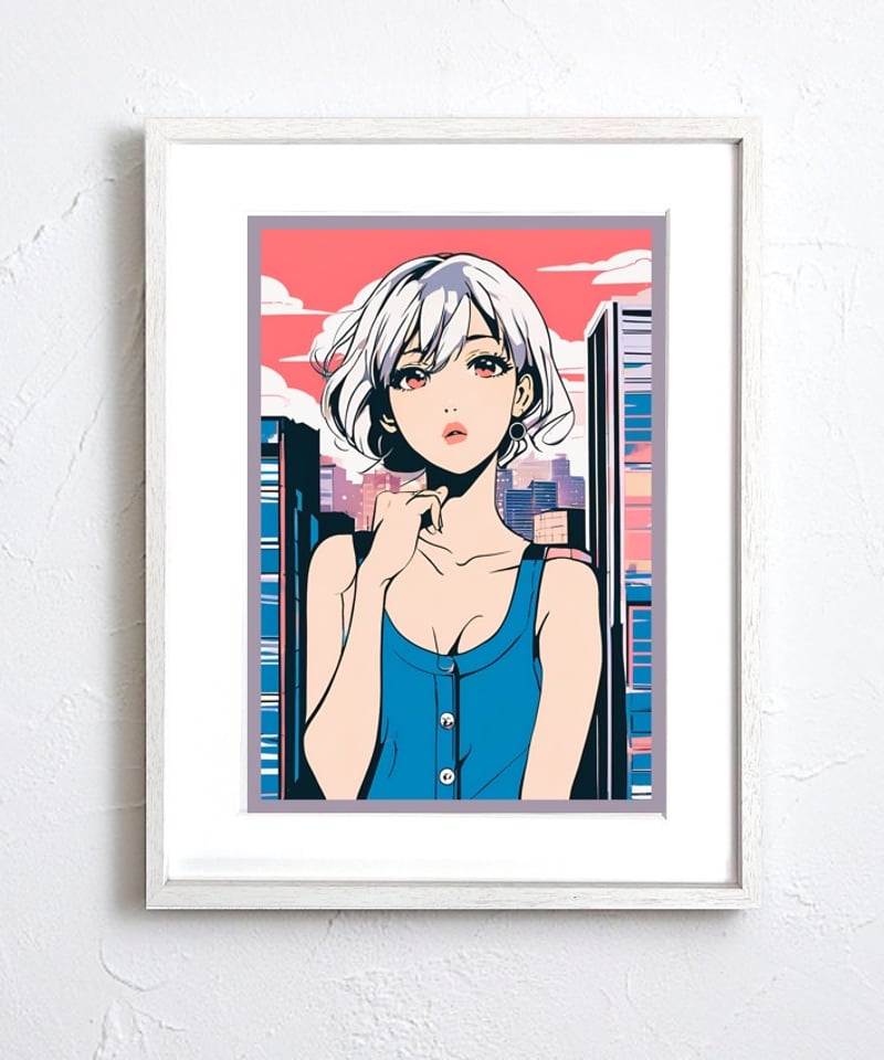 Bob Girl ⅳ｜レトロで可愛い女の子を描いたファンシーアートポスター