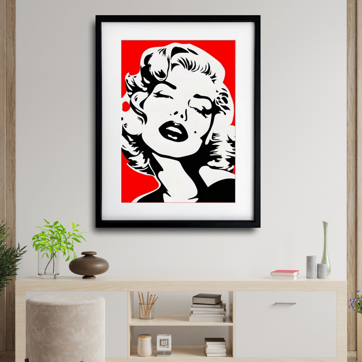 空山基＊アート芸術＊マリリン・モンロー＊ビンテージ＊80s＊グラビアA4額装 アートパネル 60×80 水晶絵調 KH40 マリリンモンロー 偉人 絵画