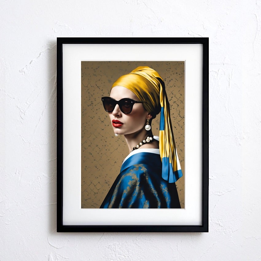 真珠の耳飾りの女性｜クラシックを現代アートで再解釈した洗練ポスター