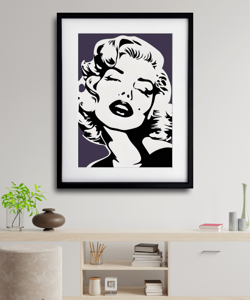 マリリンモンロー・ブラックアンドホワイト・白黒・人物画・現代アート A4,A3,A2サイズ ア マリリンモンロー・ブラックアンドホワイト・白黒・人物画・現代アート A4,A3,A2サイズ ア