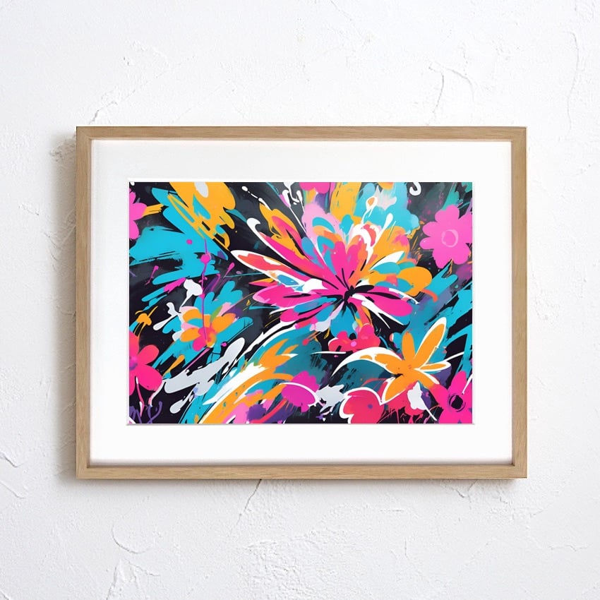 graffiti flower｜グラフィティ×ボタニカルアートポスター｜ストリート