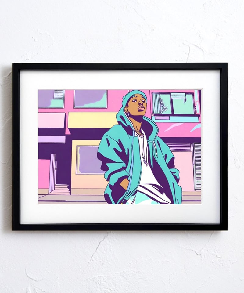 B-Boy Stance｜レトロポップなヒップホップモチーフアートポスター