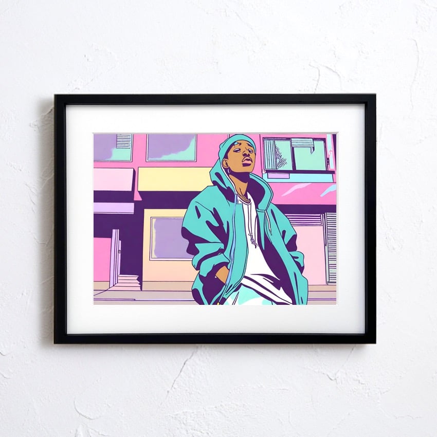 B-Boy Stance｜レトロポップなヒップホップモチーフアートポスター