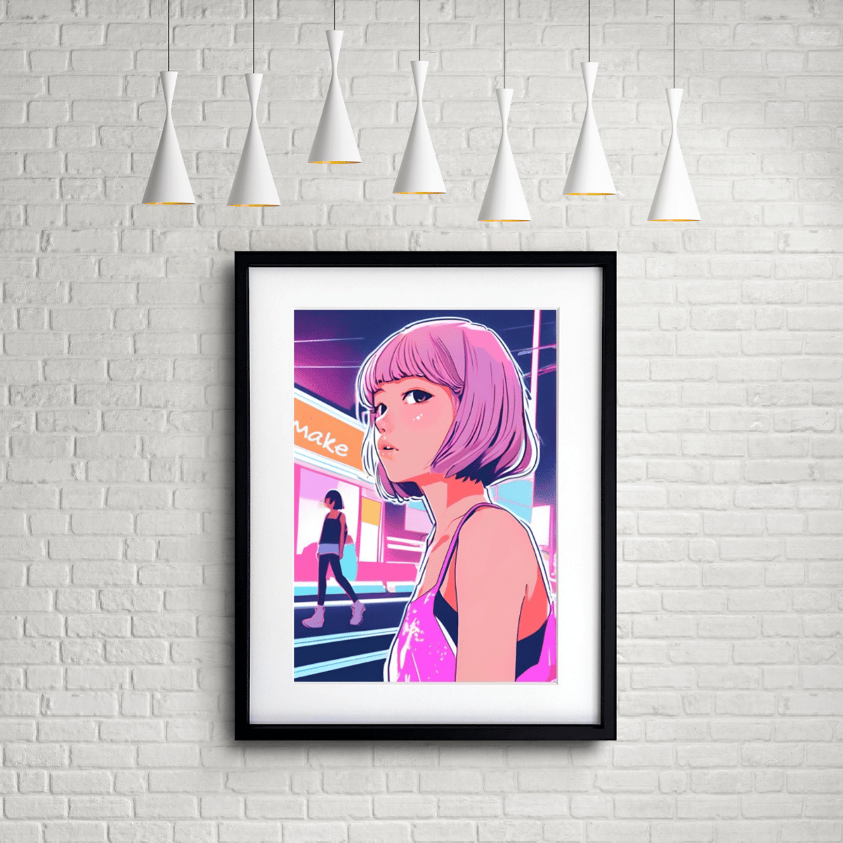 ポップアート 女性の顔と目の絵画 A2サイズ fit=scale-down,w=1200