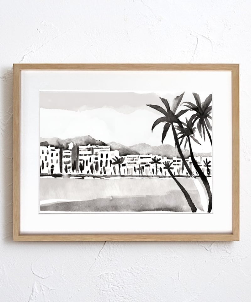 fleeting holiday ⅱ｜海へ続く道をモノクロで描いた大人の