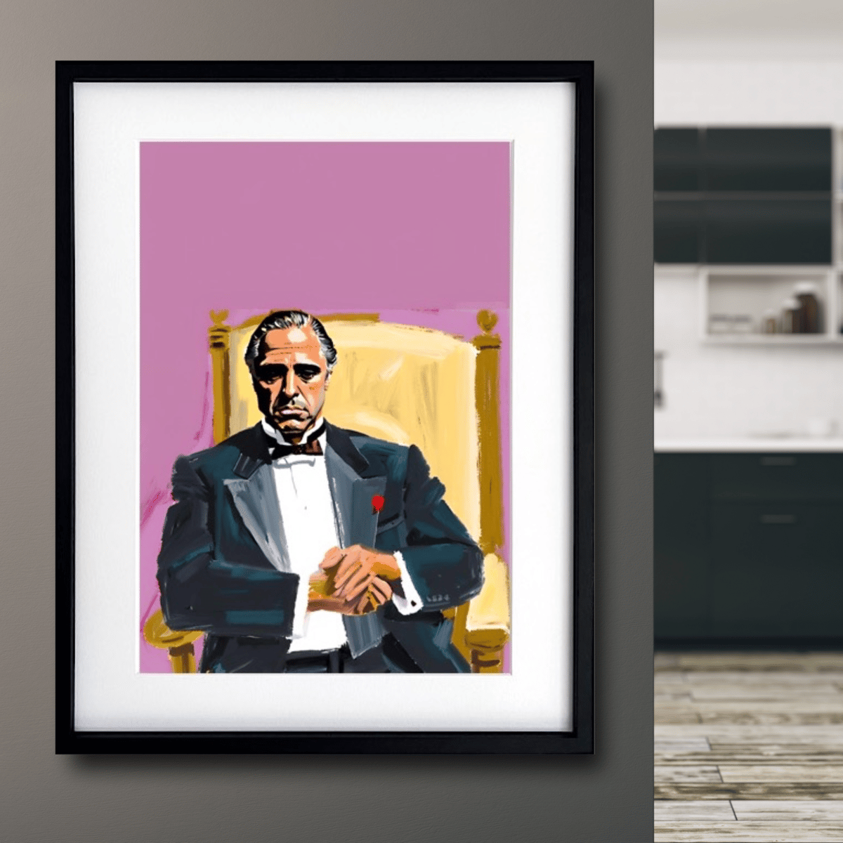 Godfather｜マーロン・ブランドが魅せる名作映画アートポスター｜重厚