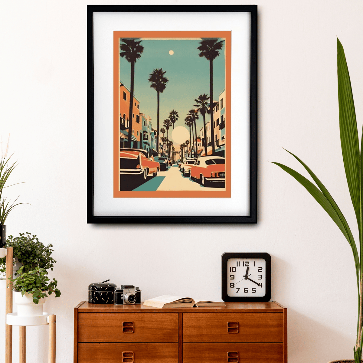 Venice Beachは西海岸風アートポスター。A4〜A2額縁付きで届いて