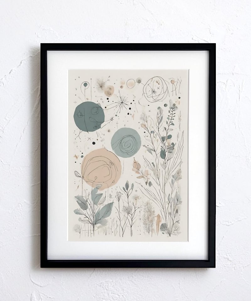 Bloom｜喜びと幸運を描いたミニマルアートポスター｜北欧ナチュラルに