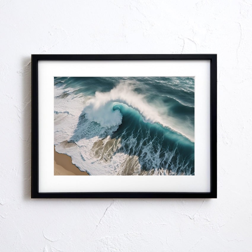 海の波 パステル画 波の旋律 ダイナミック ディープブルー 砂浜のコントラスト 海好き