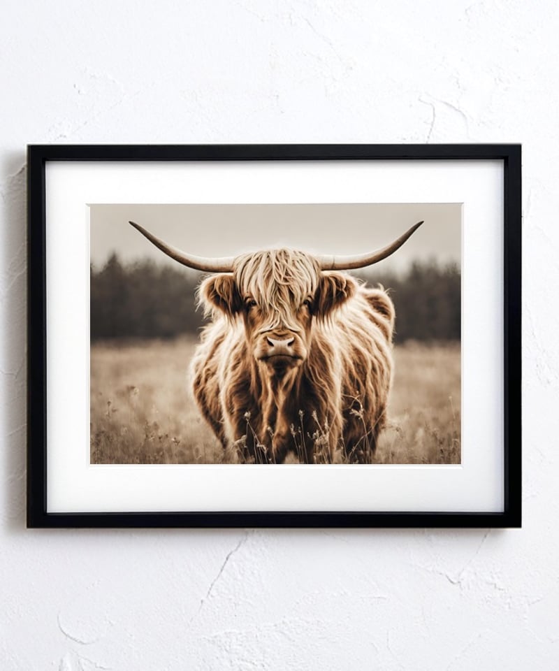 Highland cow｜北欧ナチュラルに合うハイランドカウのアニマルアート