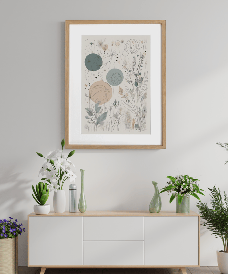Bloom｜喜びと幸運を描いたミニマルアートポスター｜北欧ナチュラルに