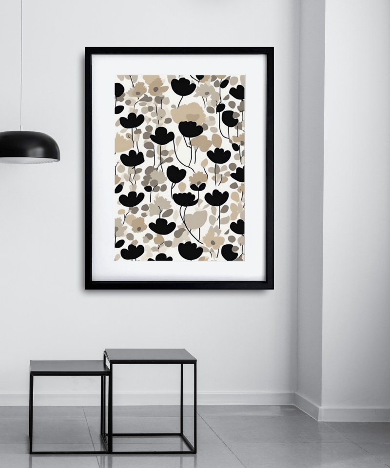 Quietude｜上品でシックなポピーの北欧ボタニカルアートポスター